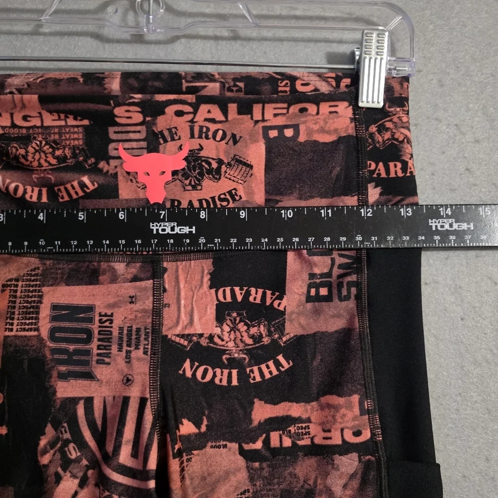 Under Armour Project Rock Womens HeatGear Print Ankle Leggings Size Medium